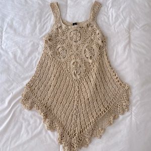 Sacred Threads Boho Crochet Tank Size Small